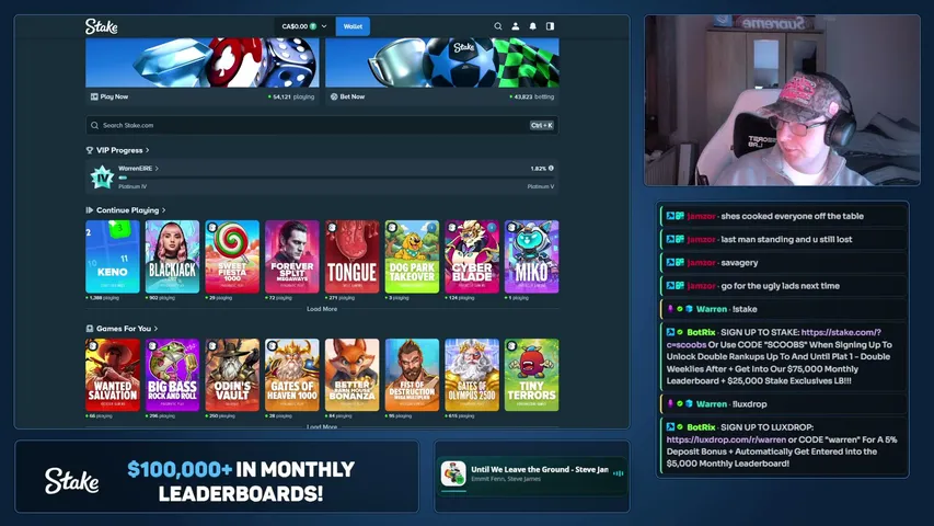 warren playing Slots & Casino - Live Casino Stream