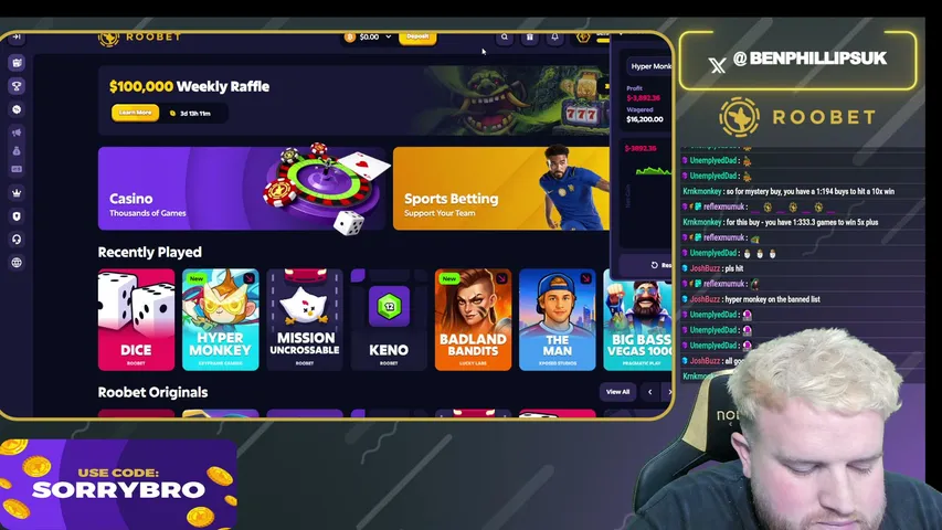 benphillips playing Slots & Casino - Live Casino Stream
