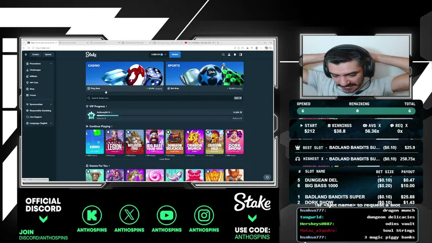 anthospins playing Slots & Casino - Live Casino Stream