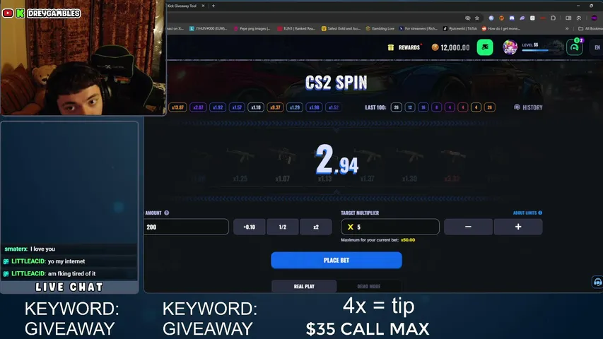 dreygambles playing Slots & Casino - Live Casino Stream
