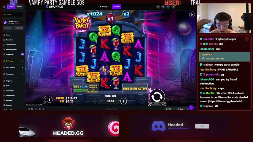 Headedd playing Slots & Casino - Live Casino Stream