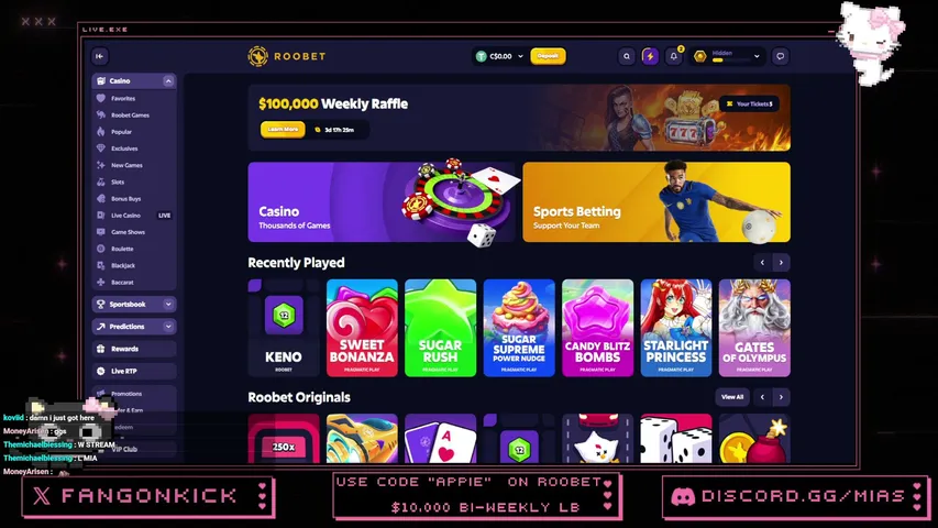 fang playing Slots & Casino - Live Casino Stream