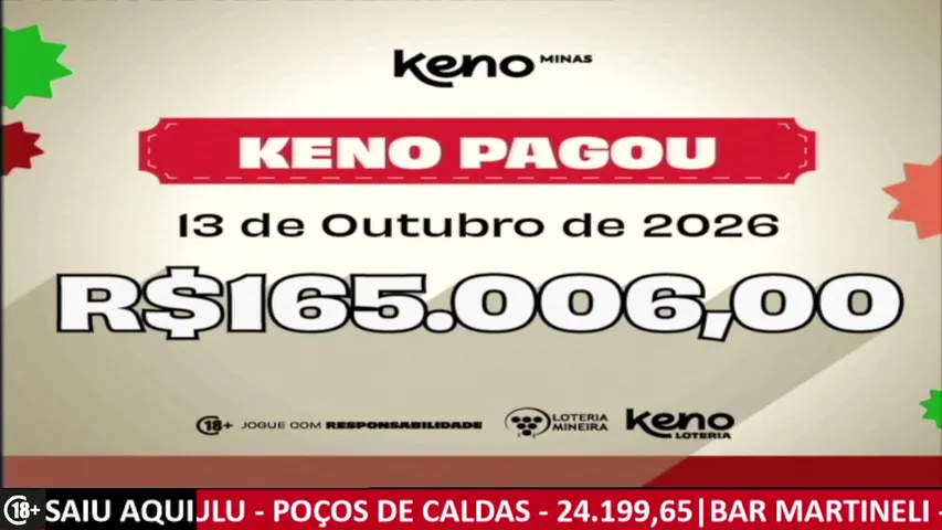 Transmissão dos jogos Keno Loteria em parceria com a Loteria Mineira