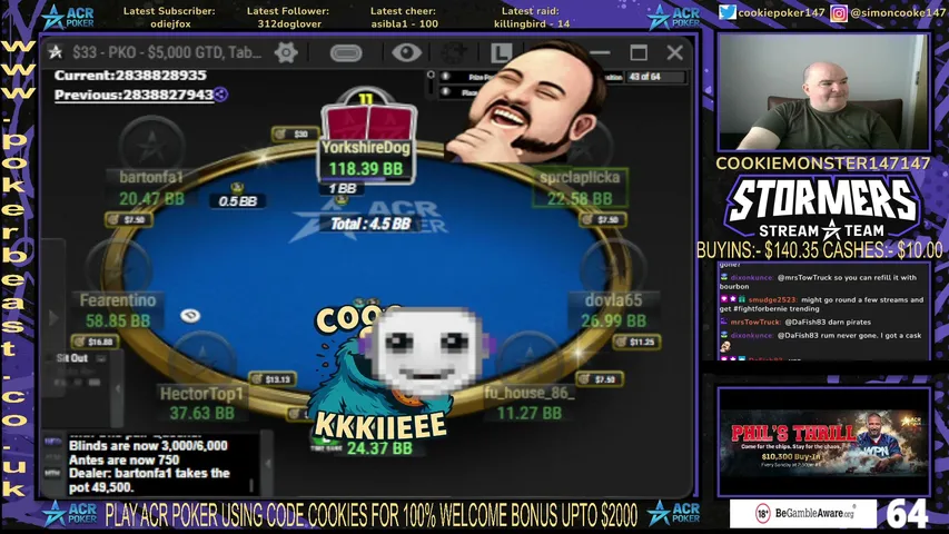 cookiemonster147147 playing Poker - Live Casino Stream