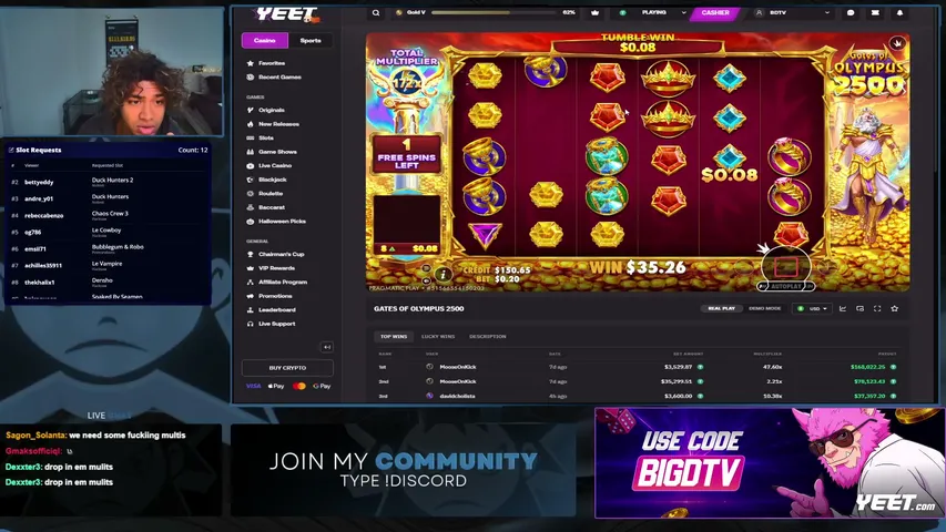 bigdgamestv playing Slots & Casino - Live Casino Stream