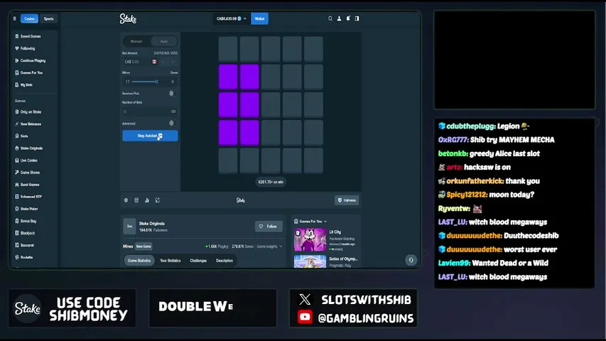 shiibbbster playing Slots & Casino - Live Casino Stream