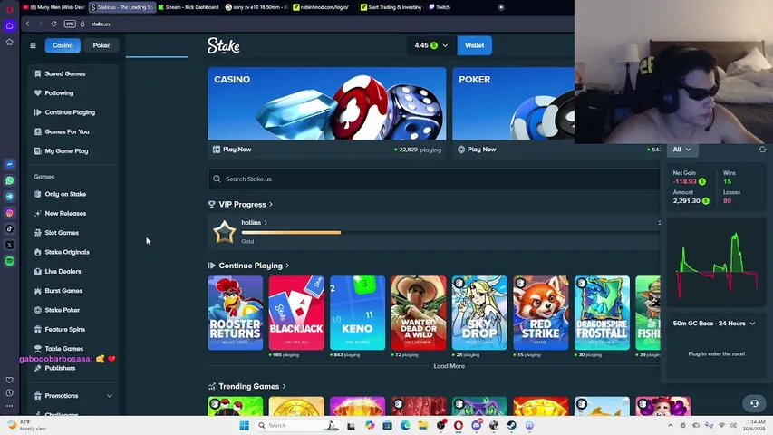 hollins playing Slots & Casino - Live Casino Stream