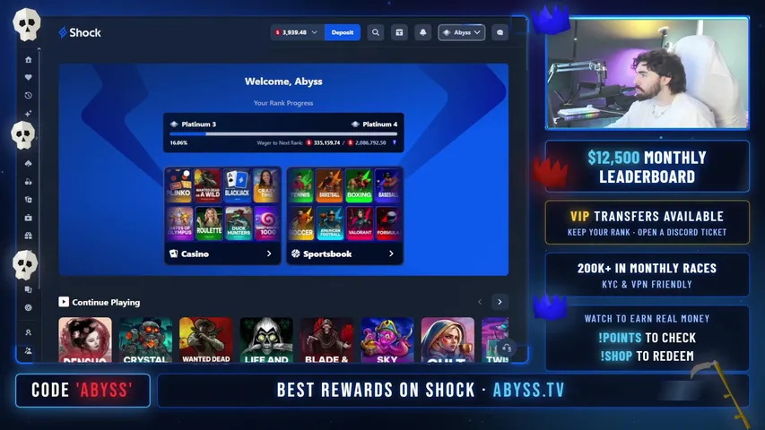 ABYSS playing Slots & Casino - Live Casino Stream