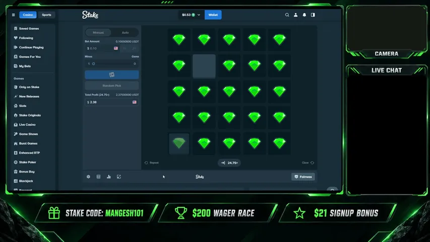 mangesh-gaming playing Slots & Casino - Live Casino Stream