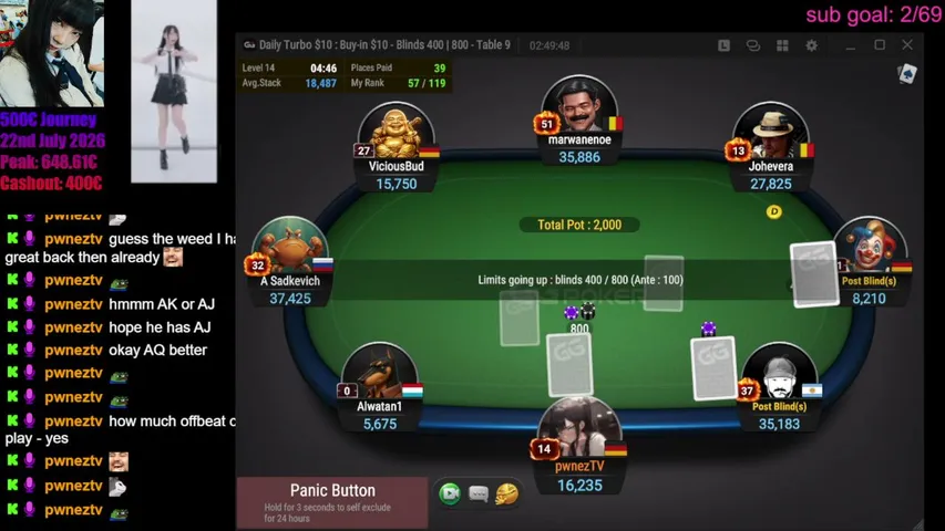 pwneztv playing Poker - Live Casino Stream
