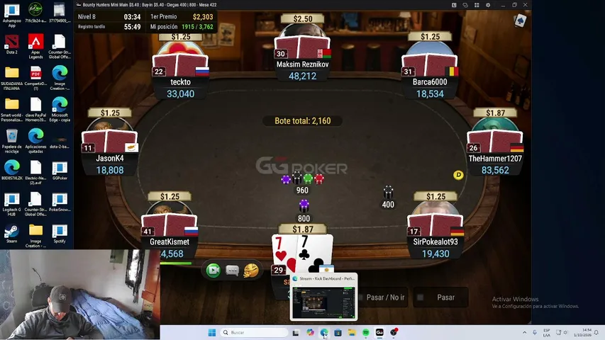 evipnova playing Poker - Live Casino Stream