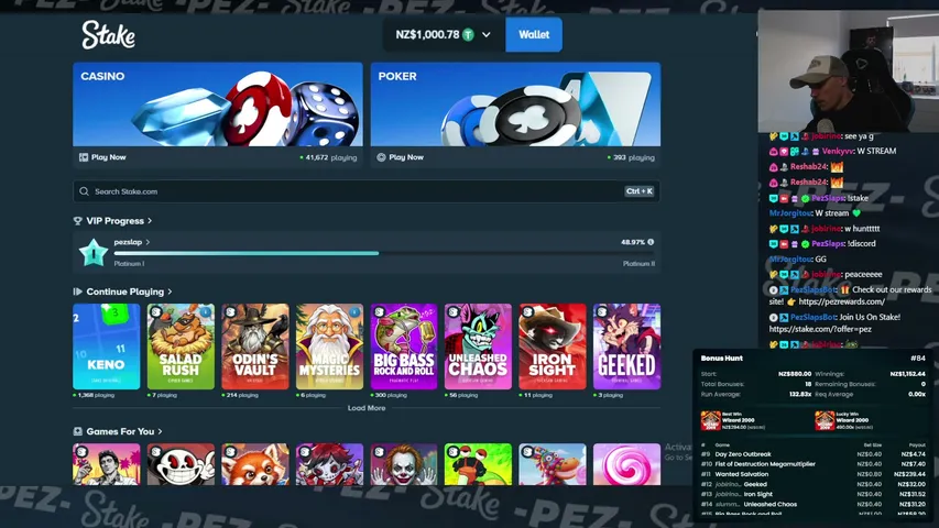 pezslaps playing Slots & Casino - Live Casino Stream