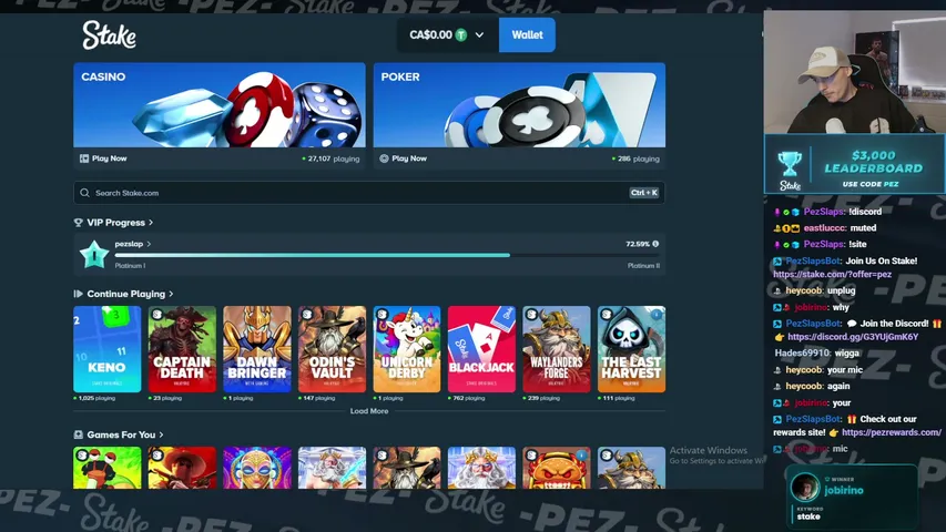 pezslaps playing Slots & Casino - Live Casino Stream