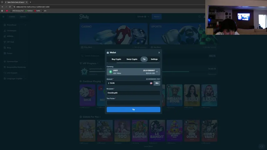 imspencerrr playing Slots & Casino - Live Casino Stream