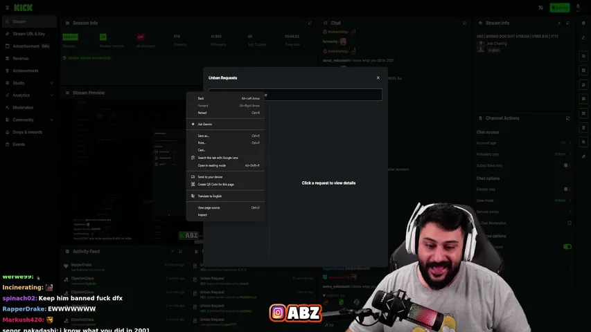 abz playing Just Chatting - Live Casino Stream