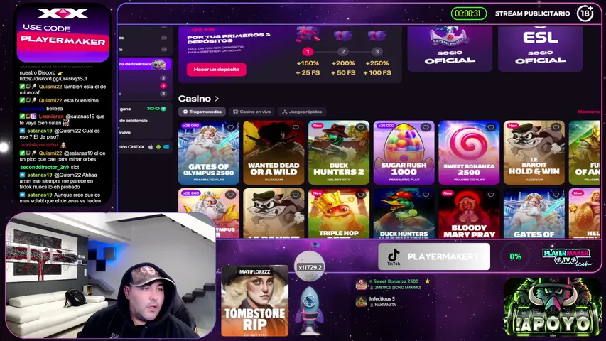 PlayerMakerTV playing Slots & Casino - Live Casino Stream