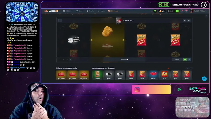 PlayerMakerTV playing Slots & Casino - Live Casino Stream