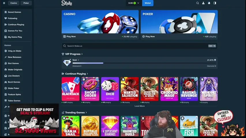 sealstats playing Slots & Casino - Live Casino Stream