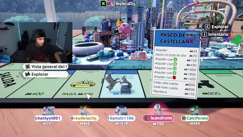 ReyDeLaCity playing Monopoly - Live Casino Stream