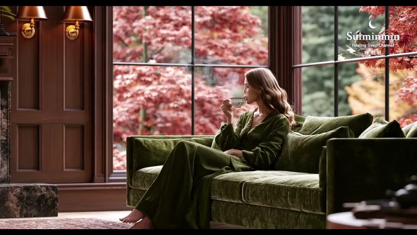 紅葉を眺める、静かな午後。心をほどく睡眠導入音楽🎶｜A Quiet Autumn Afternoon Soothing Music for Rest & Sleep☕