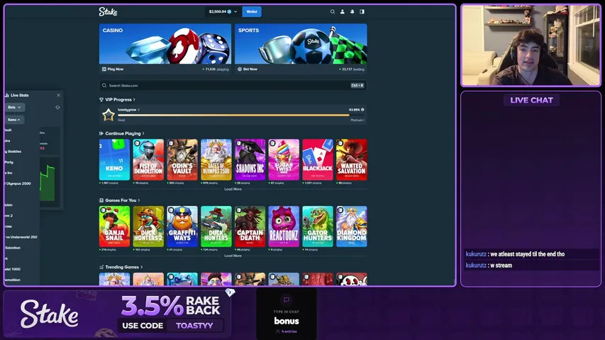 ToastyyGambles playing Slots & Casino - Live Casino Stream