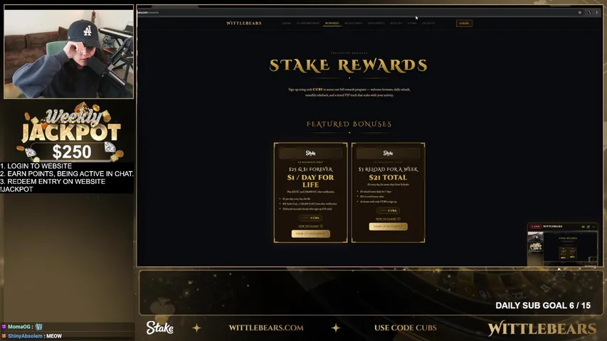 New JACKPOT system for viewers ! $750 start.