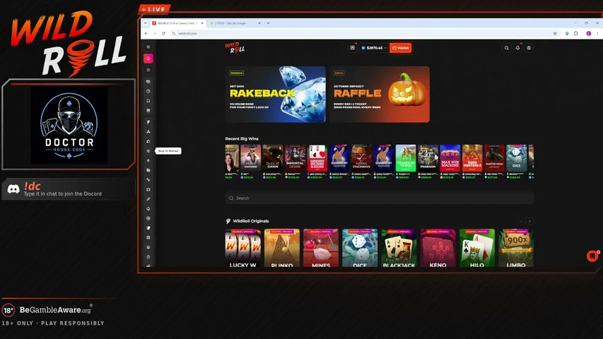 wildroll playing Slots & Casino - Live Casino Stream