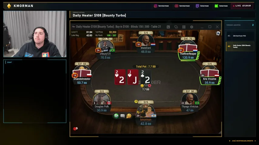 kmorman playing Poker - Live Casino Stream
