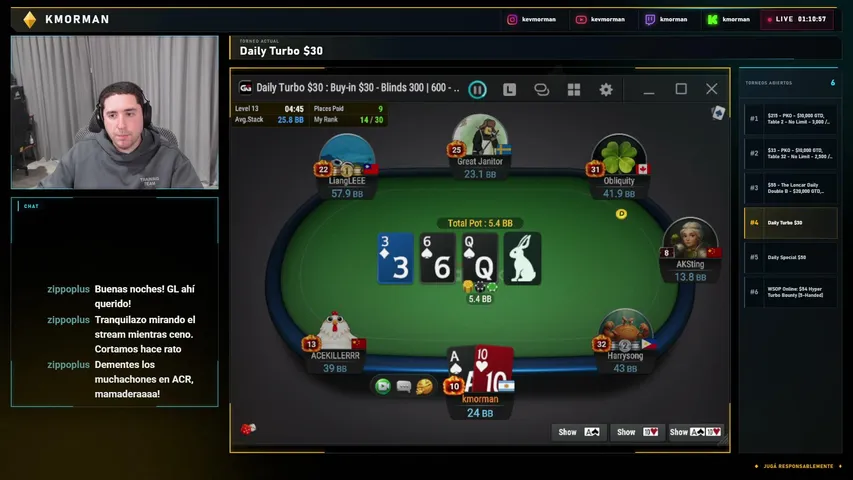 kmorman playing Poker - Live Casino Stream