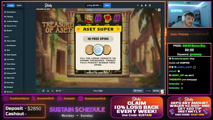 sustain playing Slots & Casino - Live Casino Stream
