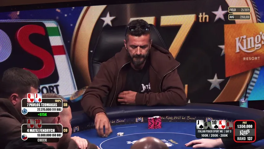 👑 Day 3 of €380 Italian Poker Sport (IPS) Main Event live from King's Resort 🎙️Lemon