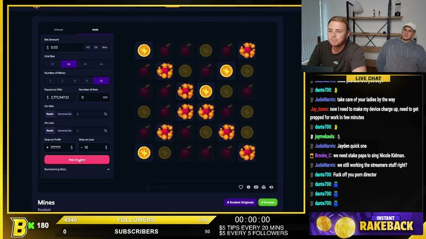 blokes playing Slots & Casino - Live Casino Stream