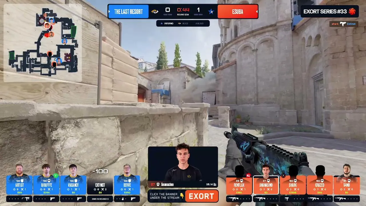 eSuba vs The Last Resort  🏆  Exort Series 33  🎁  !maps  !stake