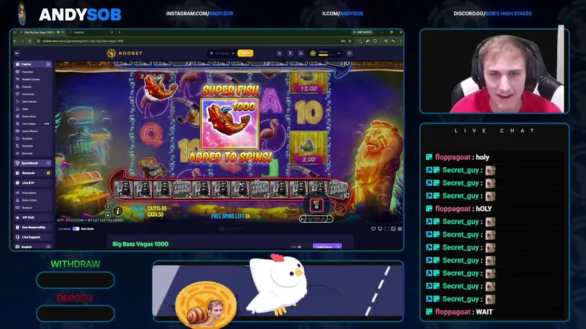 AndySOB playing Slots & Casino - Live Casino Stream