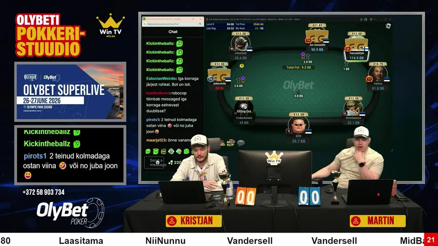 OlyBeti Pokkeristuudio #11 - Mängi OlyBetis 55€ turniiri ja võida 1500€ WSOPC Tallinn pilet või 250€ Superlive pilet