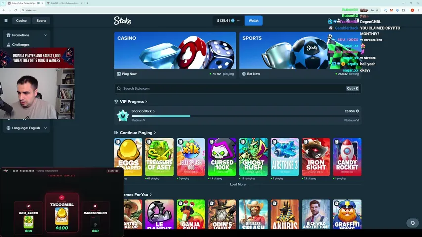 sharkz playing Slots & Casino - Live Casino Stream