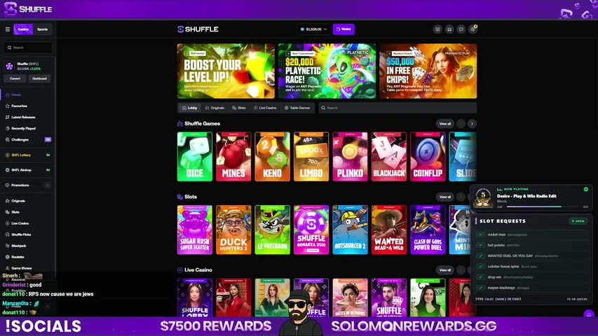 solomon playing Slots & Casino - Live Casino Stream