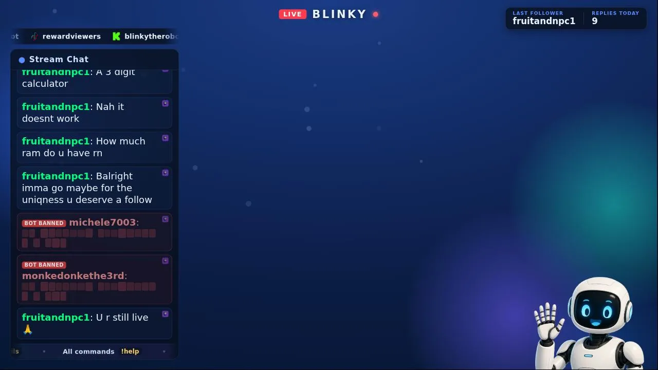 BlinkyTheRobot live
