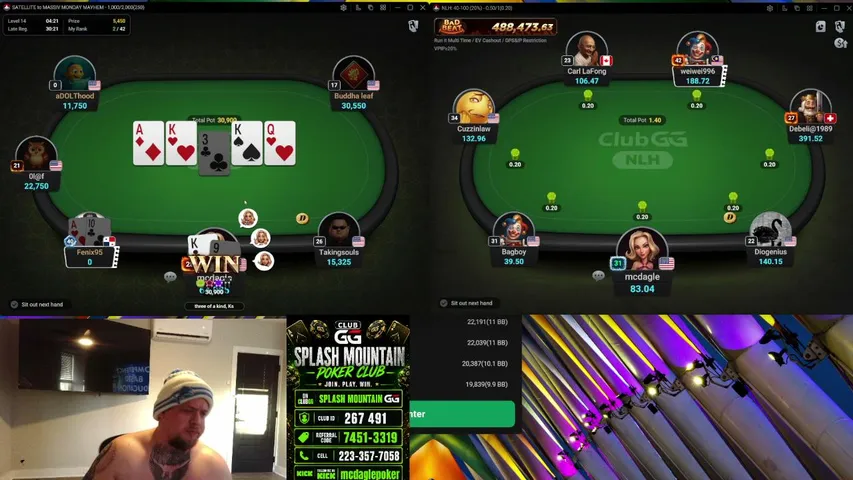 mcdaglepoker playing Poker - Live Casino Stream