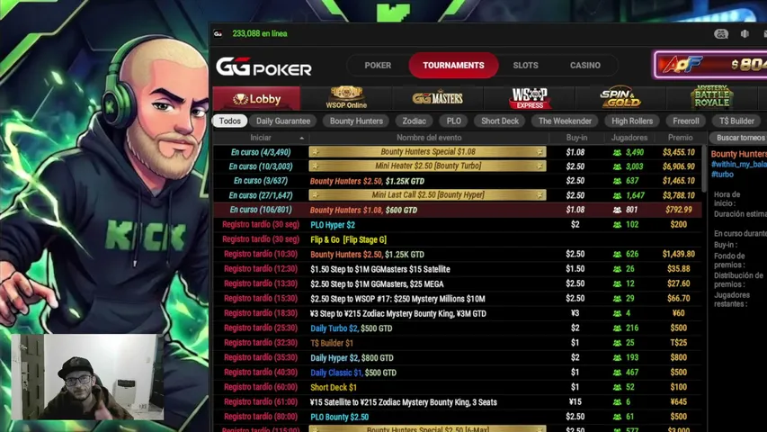 Lunes de musiquita, y captura de cabezas en el Bounty de GGpoker