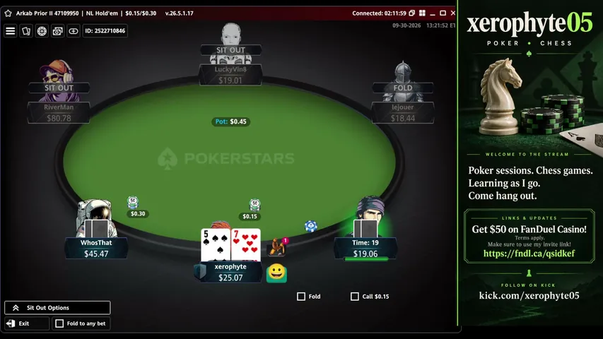 xerophyte05 playing Poker - Live Casino Stream