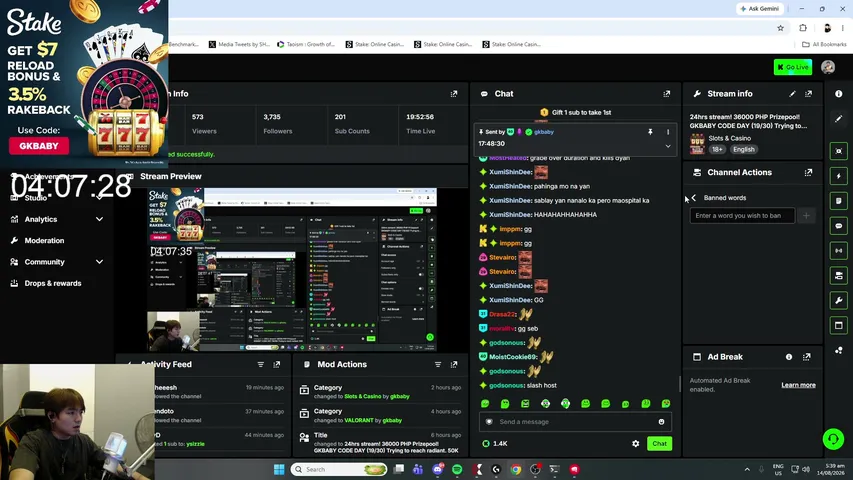 gkbaby playing Slots & Casino - Live Casino Stream