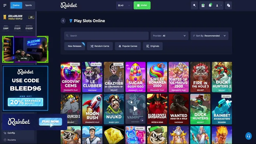 bleed96 playing Slots & Casino - Live Casino Stream