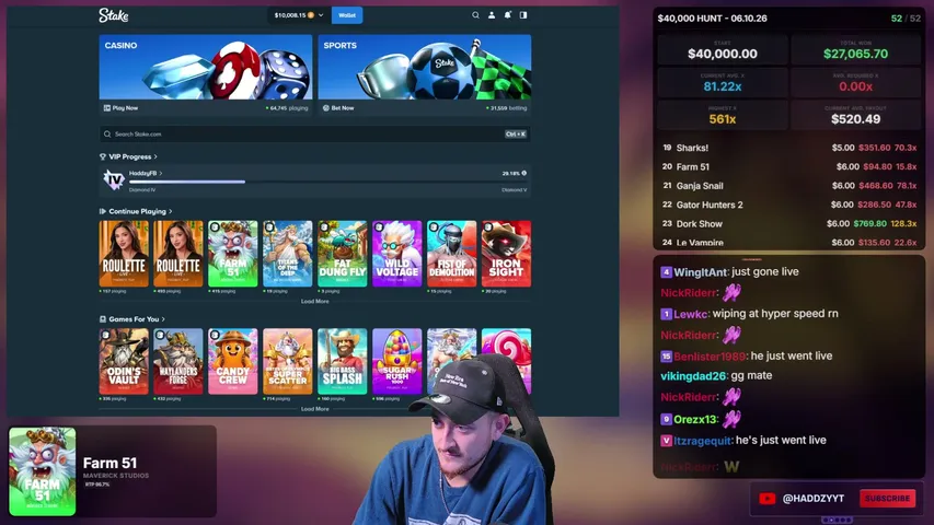 haddzy playing Slots & Casino - Live Casino Stream