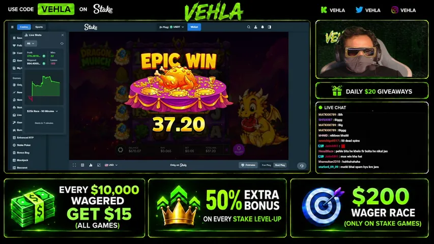 vehlaguys playing Slots & Casino - Live Casino Stream