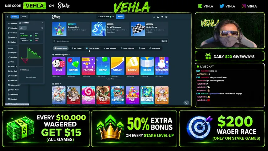 vehlaguys playing Slots & Casino - Live Casino Stream