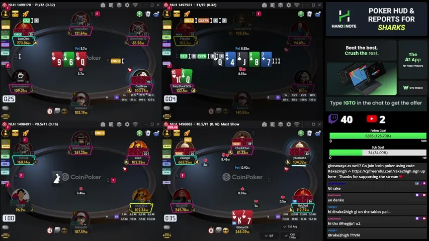 rake2high playing Poker - Live Casino Stream