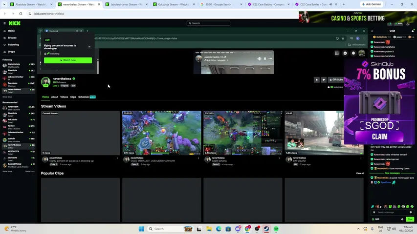 SgodDota playing Slots & Casino - Live Casino Stream