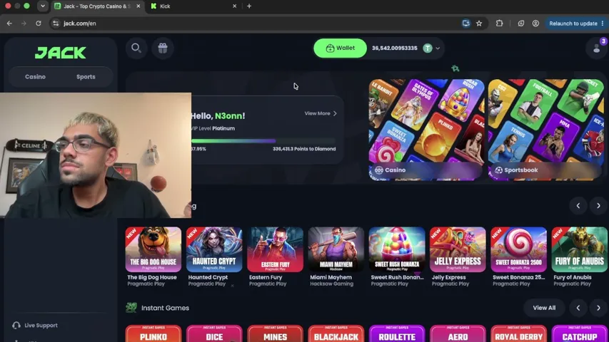 N3on playing Slots & Casino - Live Casino Stream