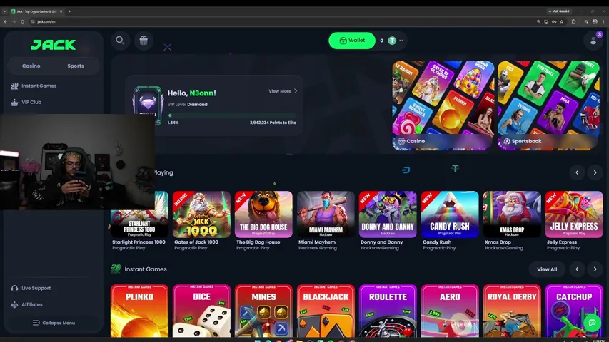 N3on playing Slots & Casino - Live Casino Stream